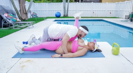 Curvaceous Puerto Rican teen Carmela Clutch gets boned after her yoga class