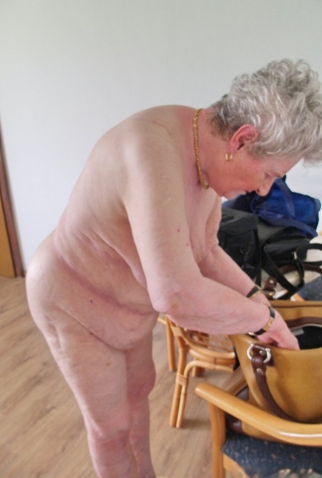Curly-haired granny Pitschka flaunts her saggy tits in her compilation
