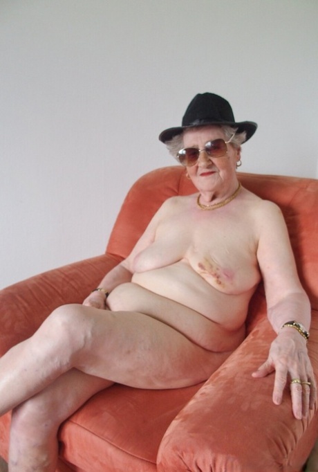 Curly-haired granny Pitschka flaunts her saggy tits in her compilation